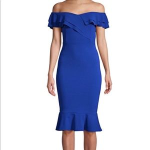 NWT Ruffled Off the Shoulder Knee Length Dress